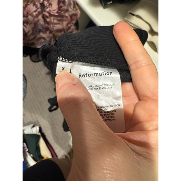 Reformation Open-Back Knit Raiden Sleeveless Top in Black SZ S - Picture 6 of 6